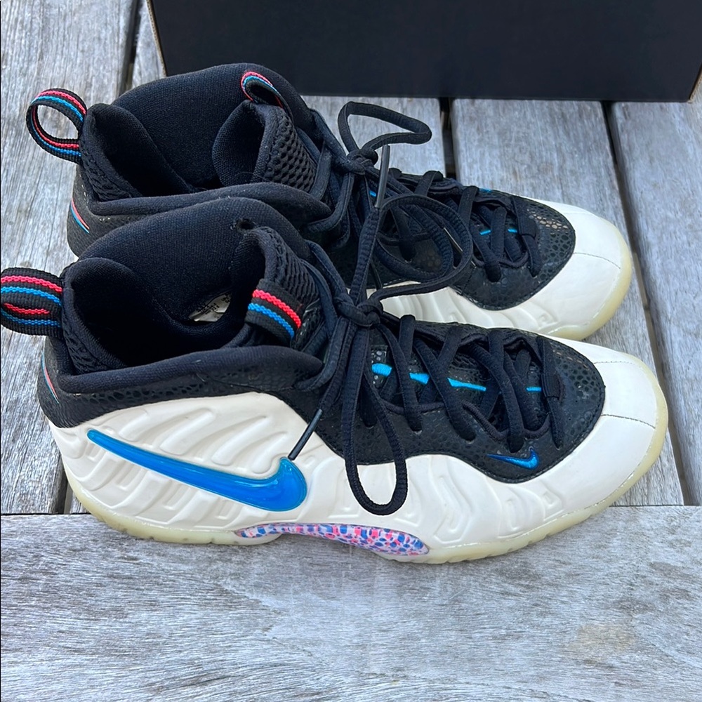 Kids Black and Blue Nike Shoes